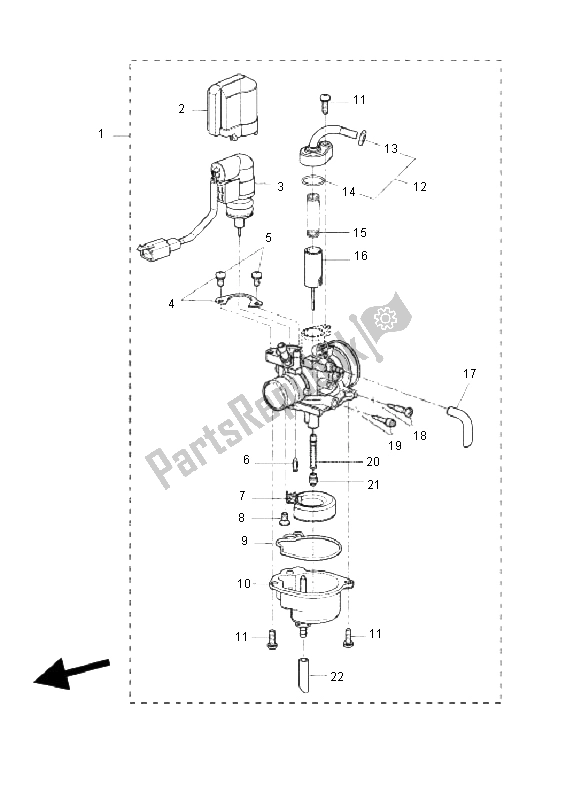 Toutes les pièces pour le Carburateur du Yamaha YQ 50 Aerox 2011