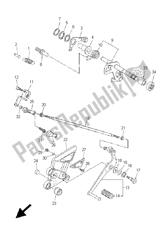 Todas las partes para Eje De Cambio de Yamaha FZ6 NS 600 2005