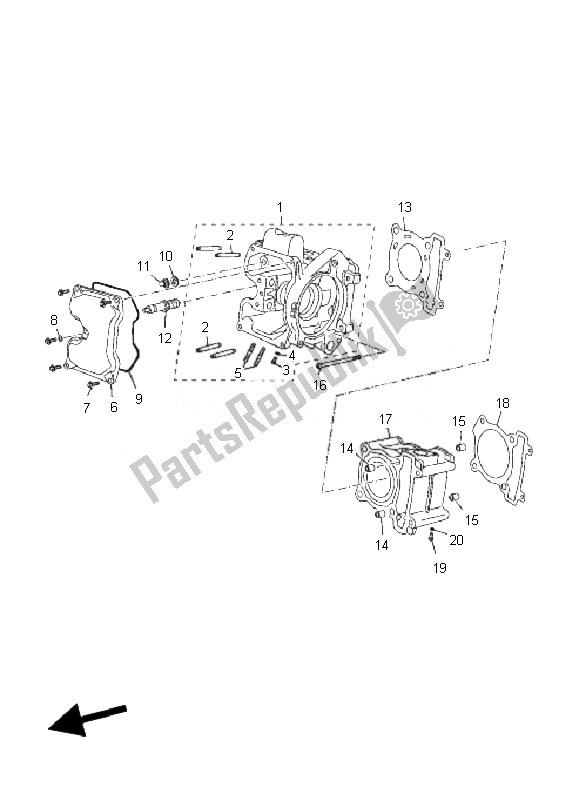 All parts for the Cylinder of the Yamaha YP 125R X MAX 2010