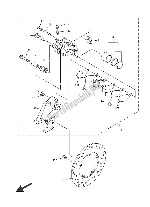 Todas las partes para Pinza De Freno Trasero de Yamaha MT 10 1000 2016