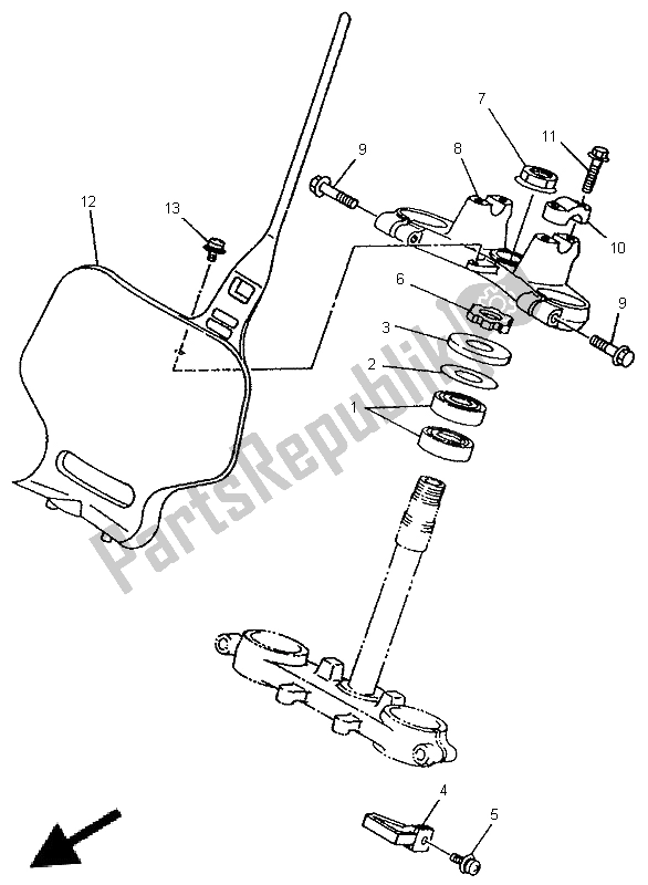 Toutes les pièces pour le Pilotage du Yamaha YZ 80 LC 1997