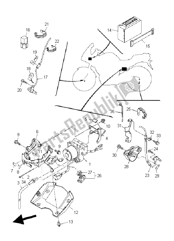 Tutte le parti per il Elettrico 3 del Yamaha FZ1 SA Fazer 1000 2009
