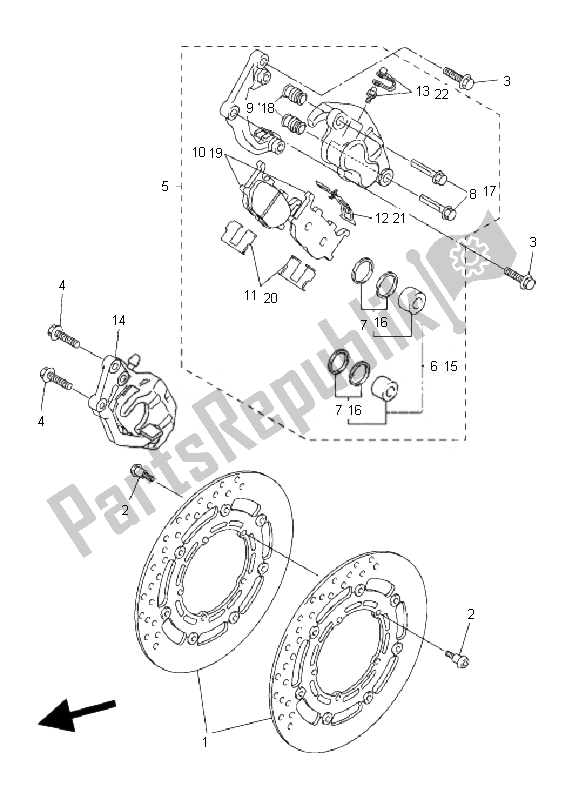 Todas las partes para Freno Frontal de Yamaha MT 03 25 KW 660 2007