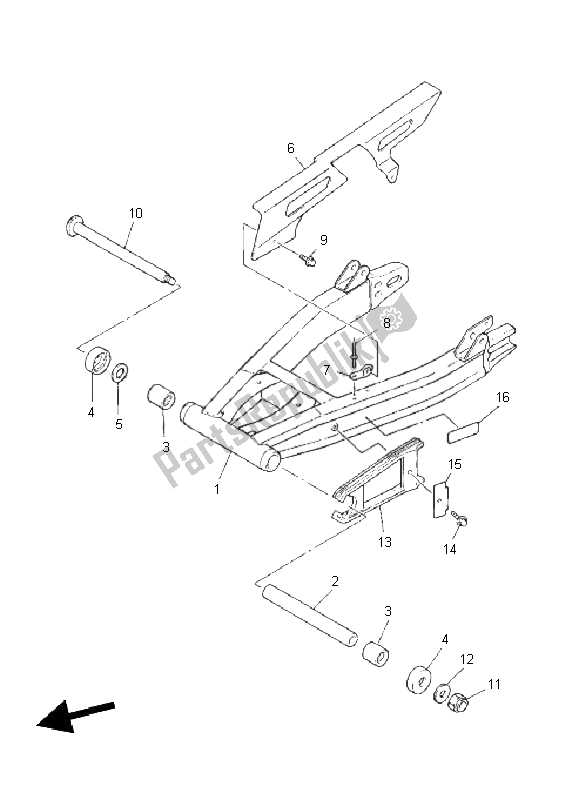 All parts for the Rear Arm & Suspension of the Yamaha XJR 1300 2011