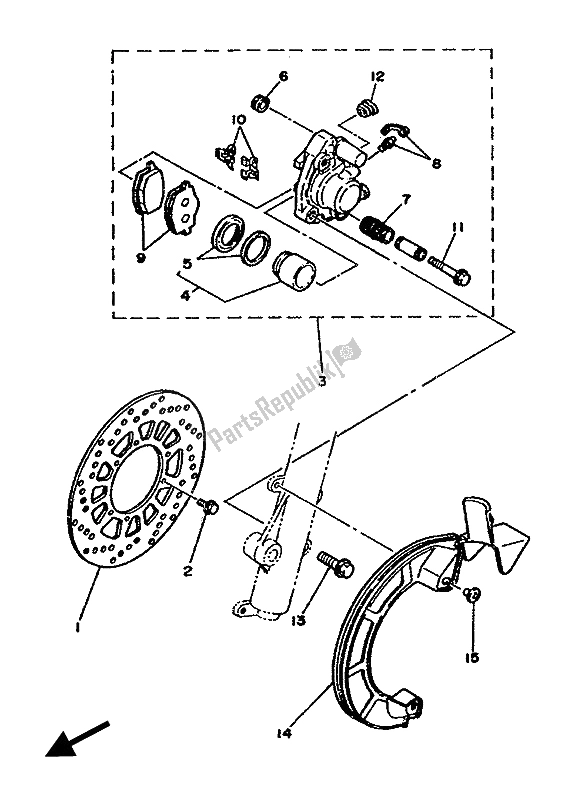 Toutes les pièces pour le Frein Avant Et étrier du Yamaha DT 125 LC 1986