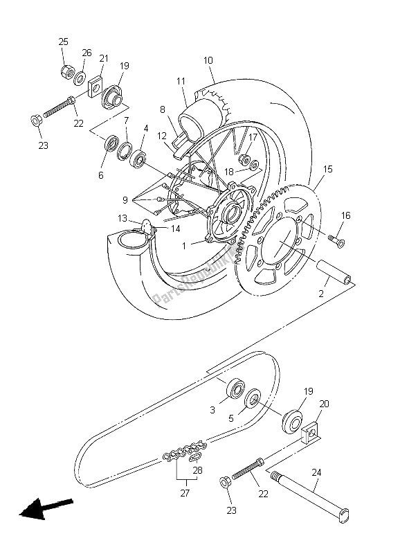 Todas las partes para Rueda Trasera de Yamaha WR 250F 2009