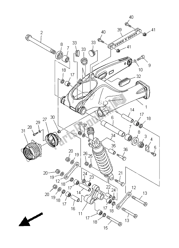 Todas las partes para Brazo Trasero Y Suspensión de Yamaha XT 1200Z Tenere 2012