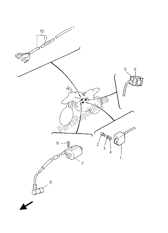 Wszystkie części do Elektryczny 1 Yamaha PW 50 2003