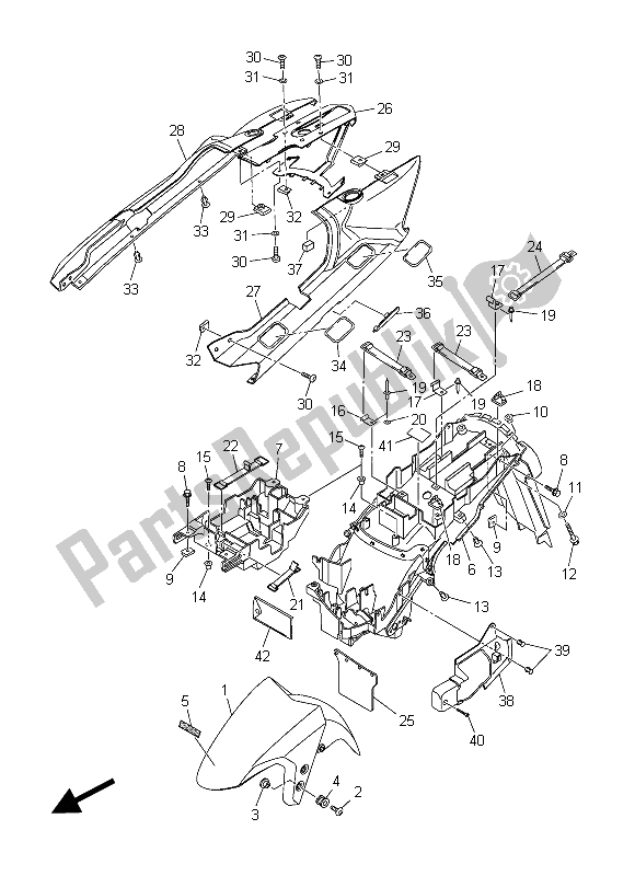 All parts for the Fender of the Yamaha FJR 1300 AS 2015