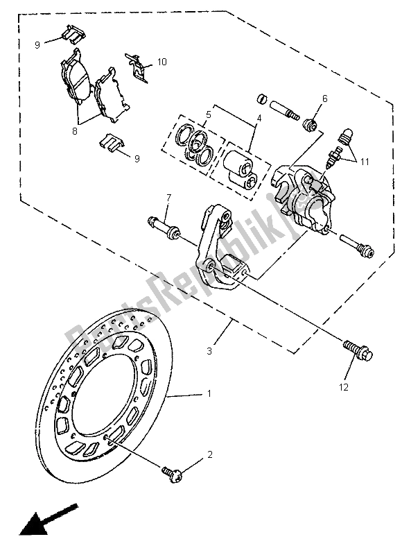 Todas las partes para Pinza De Freno Delantero de Yamaha TDR 125 1998