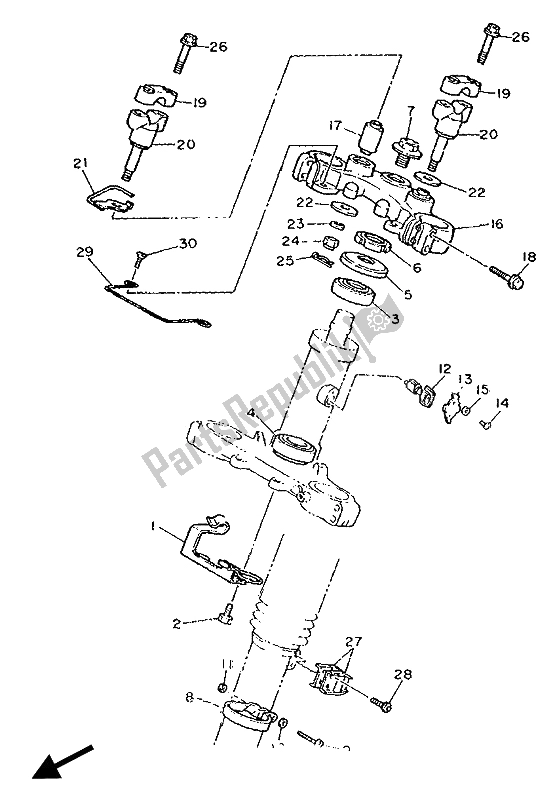 Todas as partes de Direção do Yamaha XT 600Z Tenere 1990