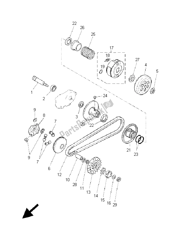 All parts for the Clutch of the Yamaha YQ 50L Aerox Race Replica 2006