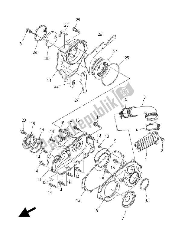 Tutte le parti per il Coperchio Del Carter 2 del Yamaha XP 500 T MAX 2008