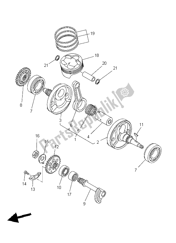 Toutes les pièces pour le Vilebrequin Et Piston du Yamaha YZ 250F 2004