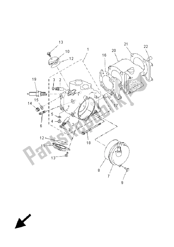 Toutes les pièces pour le Cylindre du Yamaha YP 250R X MAX Black 2009