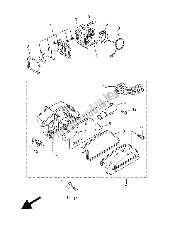 All parts for the Intake of the Yamaha EW 50N 2013