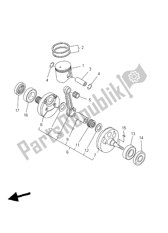 Todas las partes para Cigüeñal Y Pistón de Yamaha YZ 250 2002