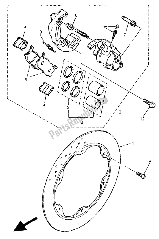 Toutes les pièces pour le étrier De Frein Avant du Yamaha XJ 600N 1996