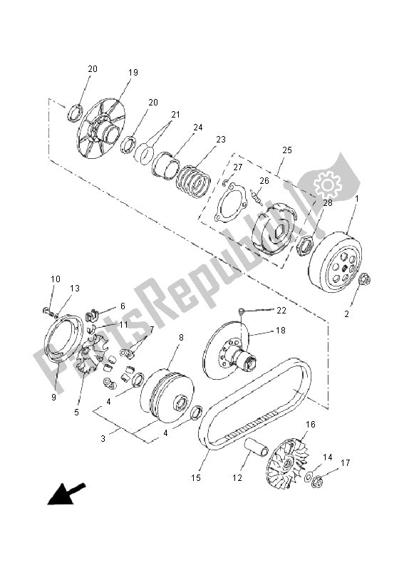 Todas las partes para Embrague de Yamaha VP 250 X City 2008