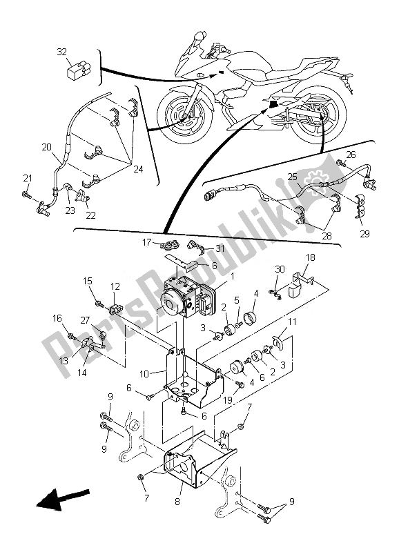 Wszystkie części do Elektryczny 3 Yamaha XJ6 SA Diversion 600 2010