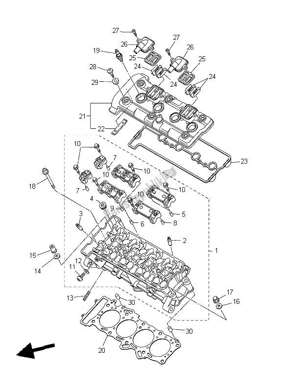 Todas las partes para Cabeza De Cilindro de Yamaha YZF R1 1000 2010