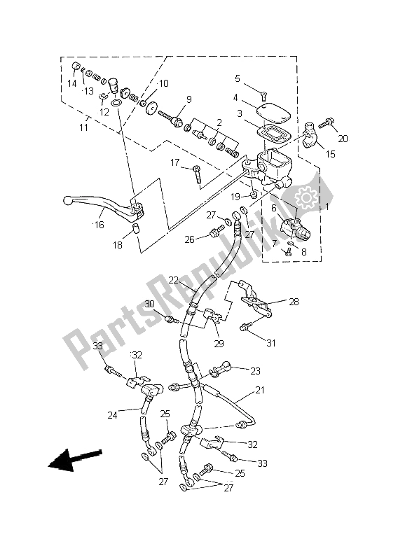 Tutte le parti per il Pompa Freno Anteriore del Yamaha XJ 900S Diversion 2002