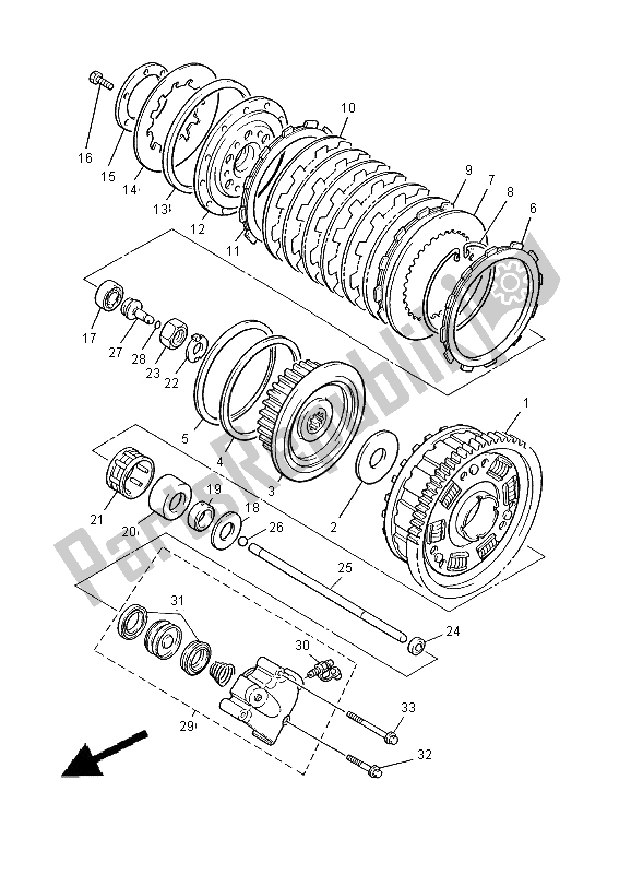 Alle onderdelen voor de Koppeling van de Yamaha XJR 1300 2000