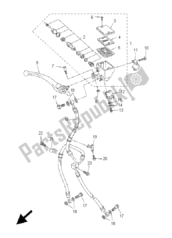 Wszystkie części do Przedni Cylinder G?ówny Yamaha FZ6 N 600 2005