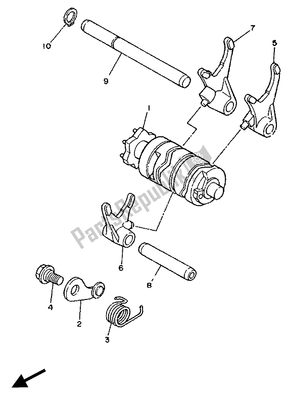 Tutte le parti per il Camma Cambio E Forcella del Yamaha DT 125R 1988