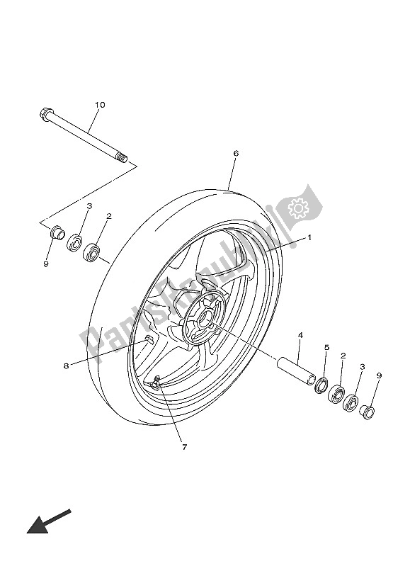 Toutes les pièces pour le Roue Avant du Yamaha XJ6S 600 2016