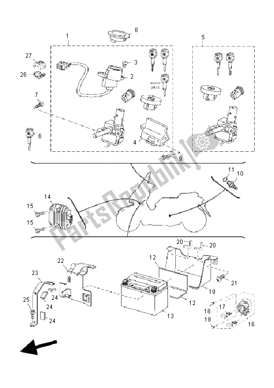 All parts for the Electrical 1 of the Yamaha YP 250R Sport X MAX 2011