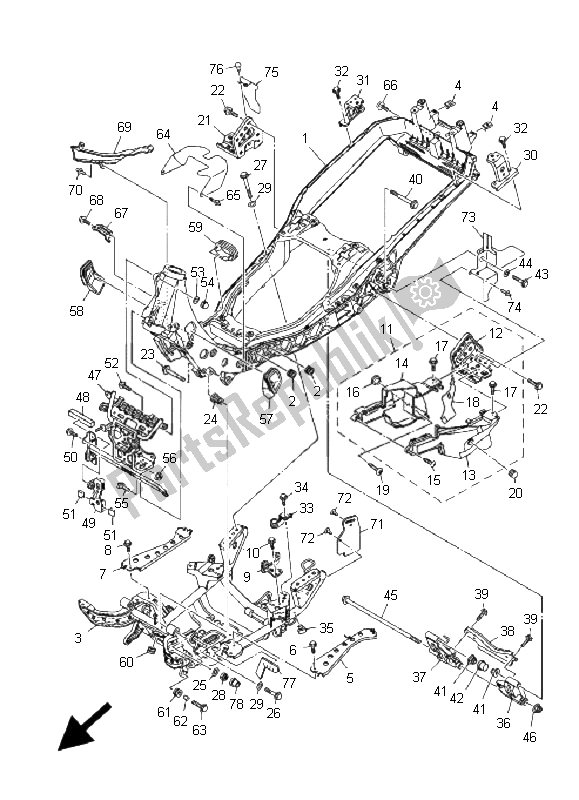 Toutes les pièces pour le Cadre du Yamaha YP 400 Majesty 2008