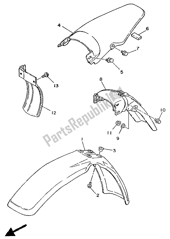 Todas las partes para Defensa de Yamaha DT 125R 1989