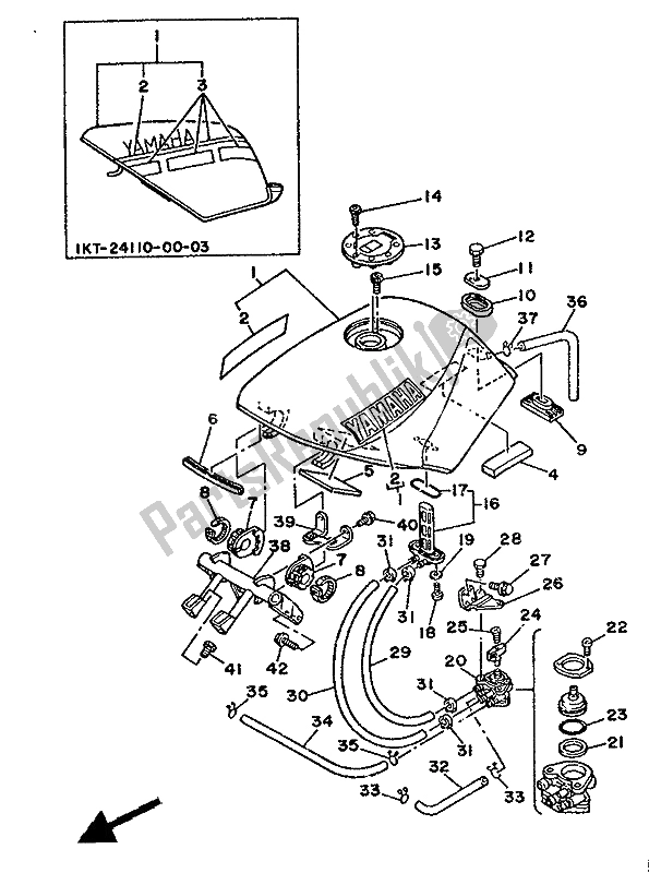 Toutes les pièces pour le Réservoir D'essence du Yamaha TZR 250 1988