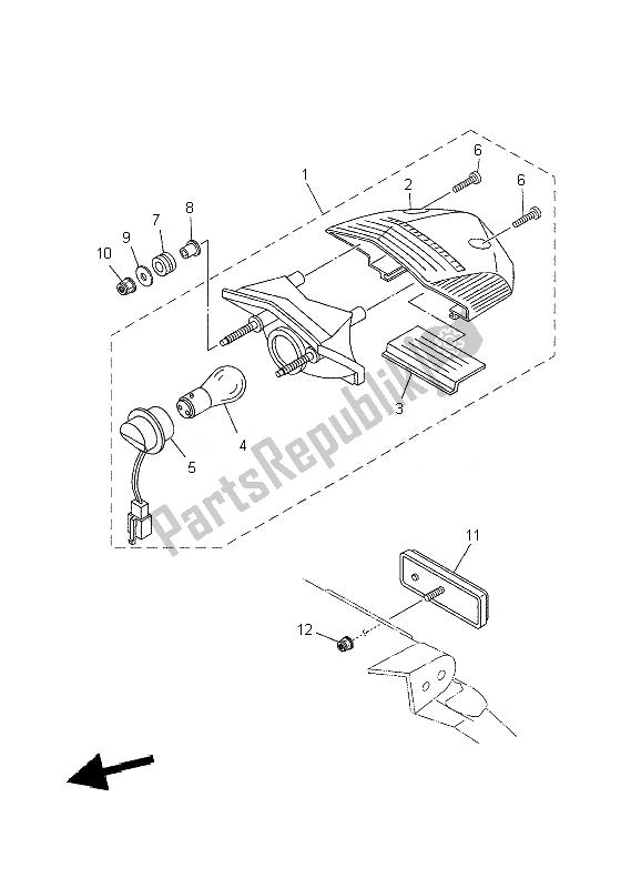 Tutte le parti per il Fanale Posteriore del Yamaha XT 660R 2010