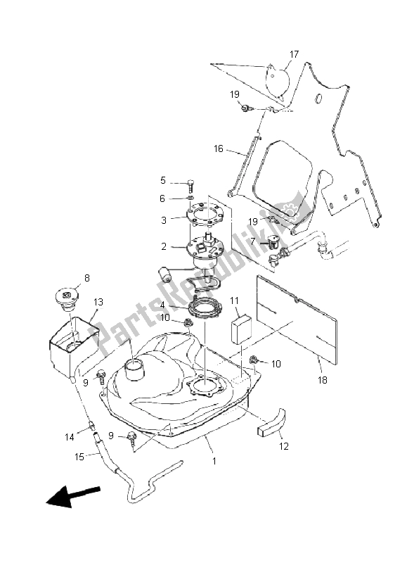 All parts for the Fuel Tank of the Yamaha YP 400A Majesty 2011