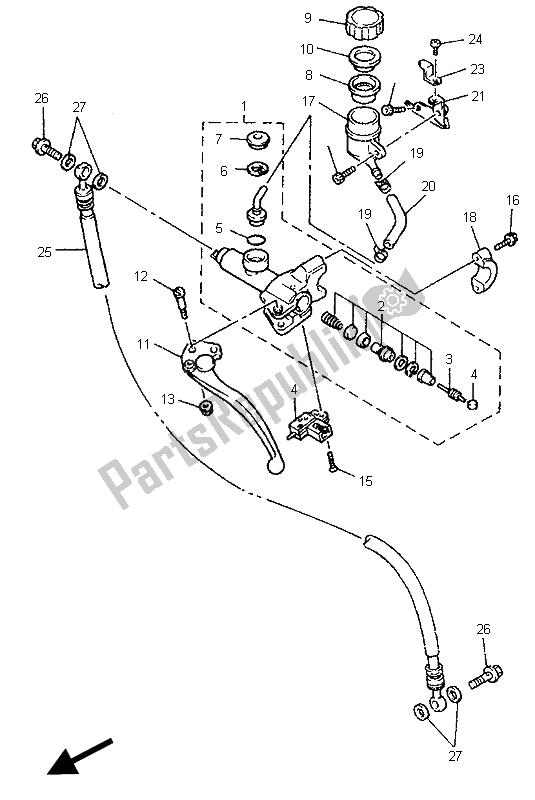 Toutes les pièces pour le Maître-cylindre Avant 2 du Yamaha YZF 750R 1996