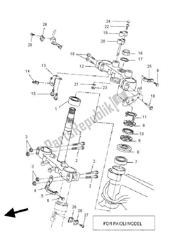 All parts for the Steering of the Yamaha WR 125X 2010