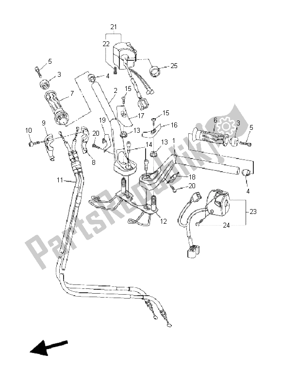 Alle onderdelen voor de Stuurhendel En Kabel van de Yamaha FJR 1300A 2006