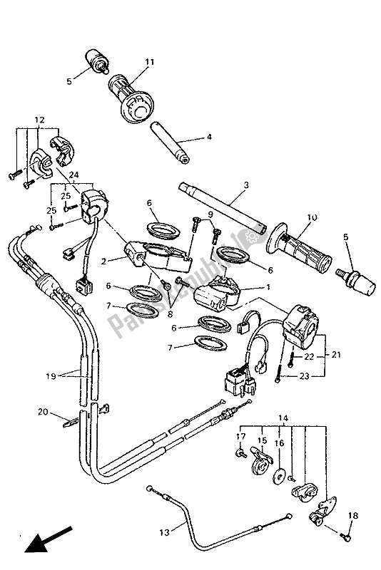 Wszystkie części do Uchwyt Kierownicy I Kabel Yamaha FZR 1000 1994