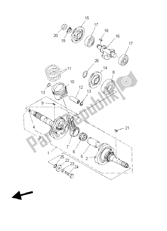 Tutte le parti per il Albero Motore E Pistone del Yamaha YFM 250 Bear Tracker 2X4 2003