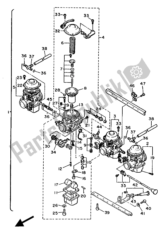 Tutte le parti per il Carburatore del Yamaha XJ 600 1990