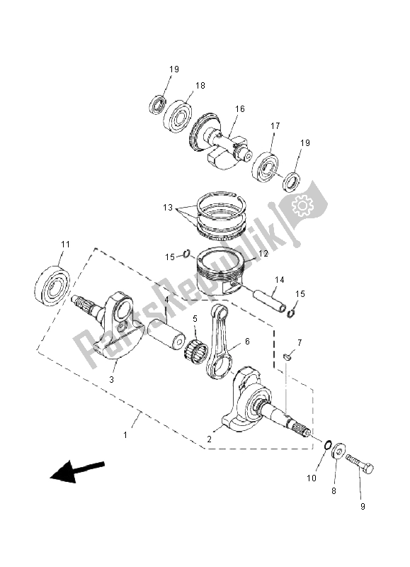 Toutes les pièces pour le Vilebrequin Et Piston du Yamaha YFM 600F Grizzly 4X4 2000