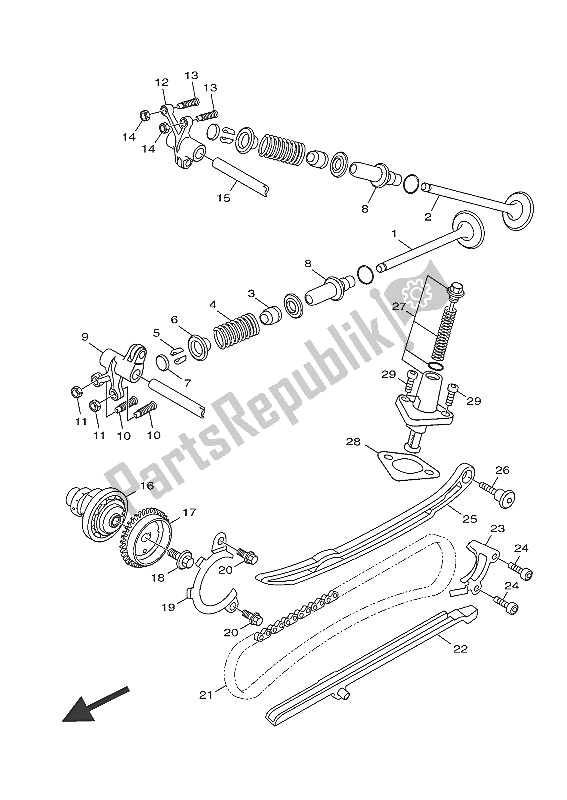 Tutte le parti per il Valvola del Yamaha HW 151 2016