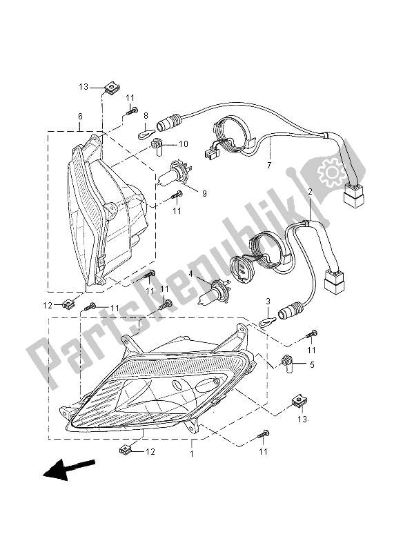 Tutte le parti per il Faro del Yamaha YZF R 125 2008