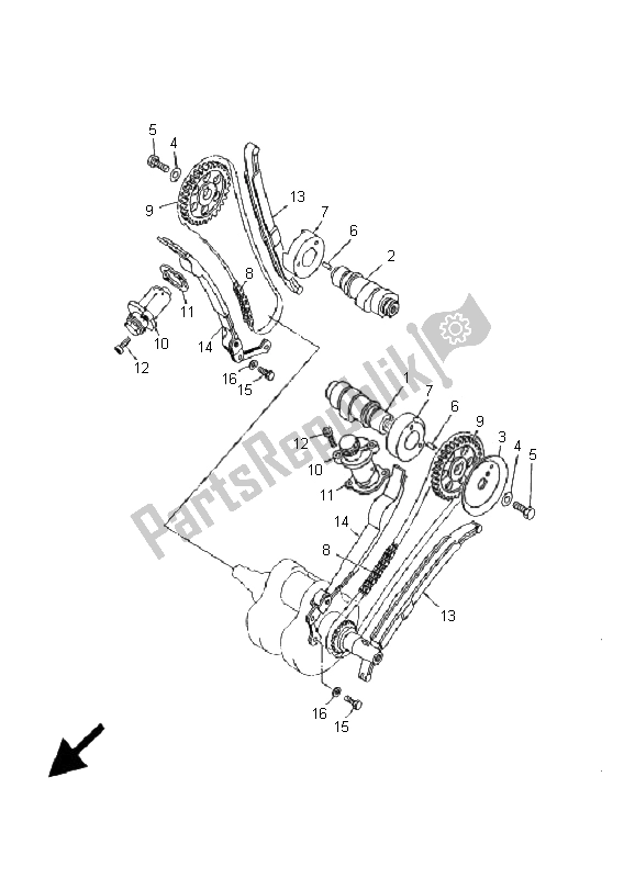 Todas las partes para árbol De Levas Y Cadena de Yamaha XVS 650 Dragstar 2001