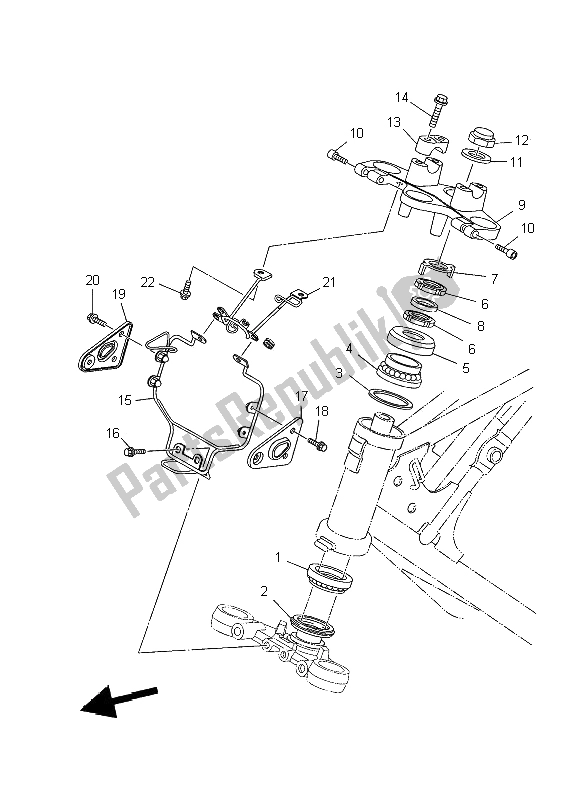 All parts for the Steering of the Yamaha YBR 250 2009