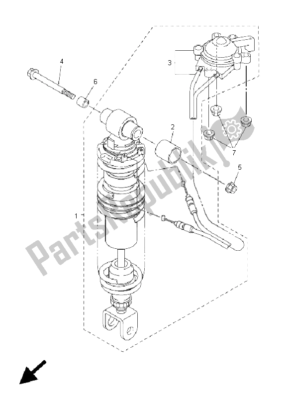 Todas las partes para Suspensión Trasera de Yamaha FJR 1300A 2011