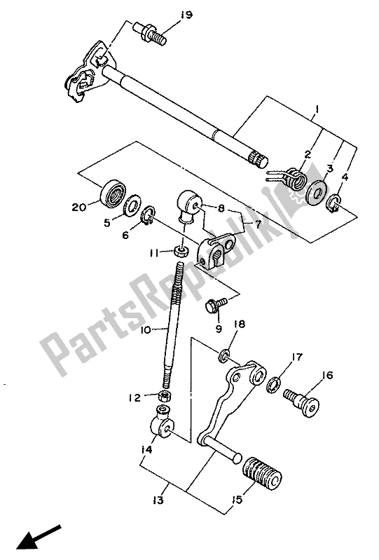 Toutes les pièces pour le Arbre De Changement du Yamaha XTZ 750 Supertenere 1990