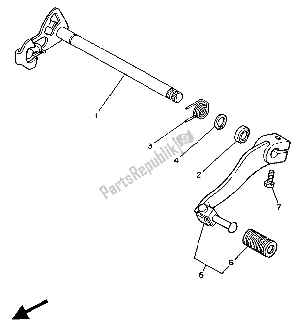 All parts for the Shifter of the Yamaha DT 125R 1988